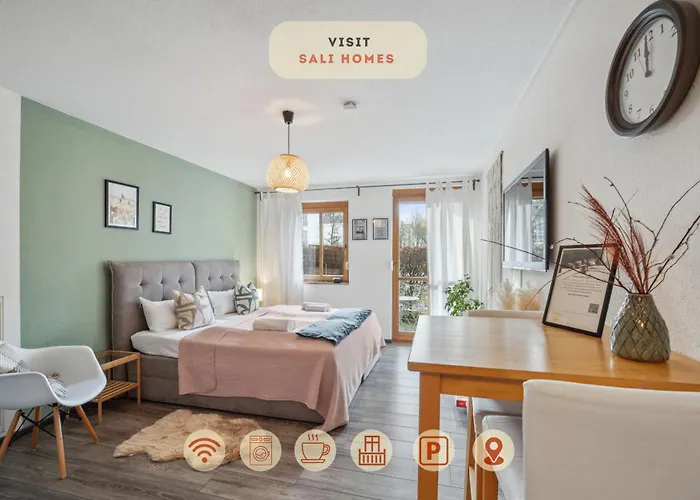 Sali Homes - Cozy Studio Near Bayreuth Train Station With Terrace, Garden View & Free Wi-Fi